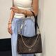 2025 New Ole Women's Presbyted Tannic Denim LAUREL Crossbody Bag European and American Vintage Fragrant Breton Double Shoulder Strap