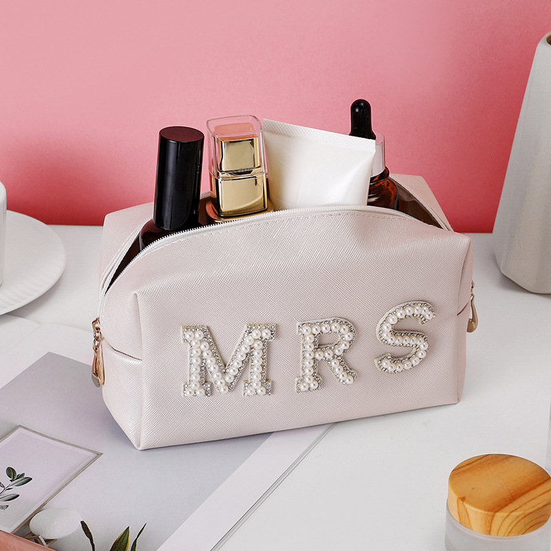 Amazon nuevo portátil carta perla bolsa de cosméticos gran marca de moda de alta apariencia de maquillaje bolsa de almacenamiento al por mayor