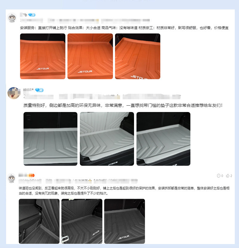 Suitable for Jetour Traveler's Special Trunk Mat, Waterproof and Dustproof Car Interior Accessories, Environmentally Friendly Trunk Mat