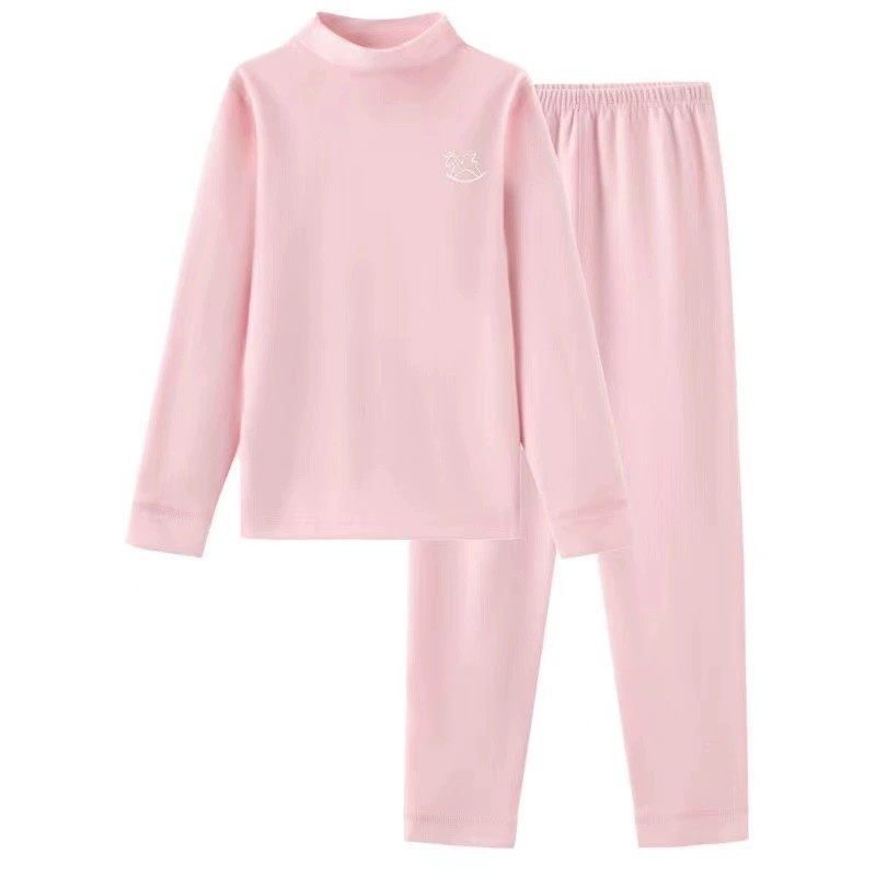 Осенний и зимний детский набор термобелья с воротником двухсторонняя шлифовальная шерсть и толстая шерсть