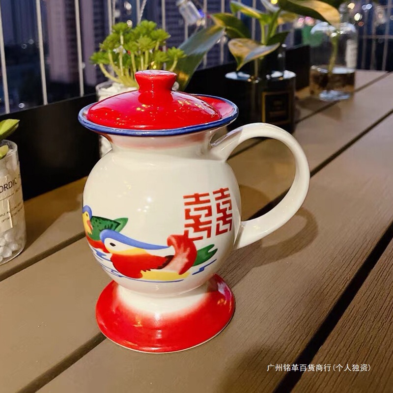 Vintage Ceramic Tea Mug, Nostalgic Internet-Famous Urinal, Quirky Creative Chamber Pot, Classic Cup