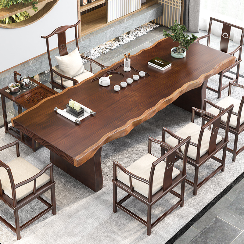 新中式茶桌实木泡茶台桌凳组合茶几客厅茶桌椅子功夫大板喝茶桌子