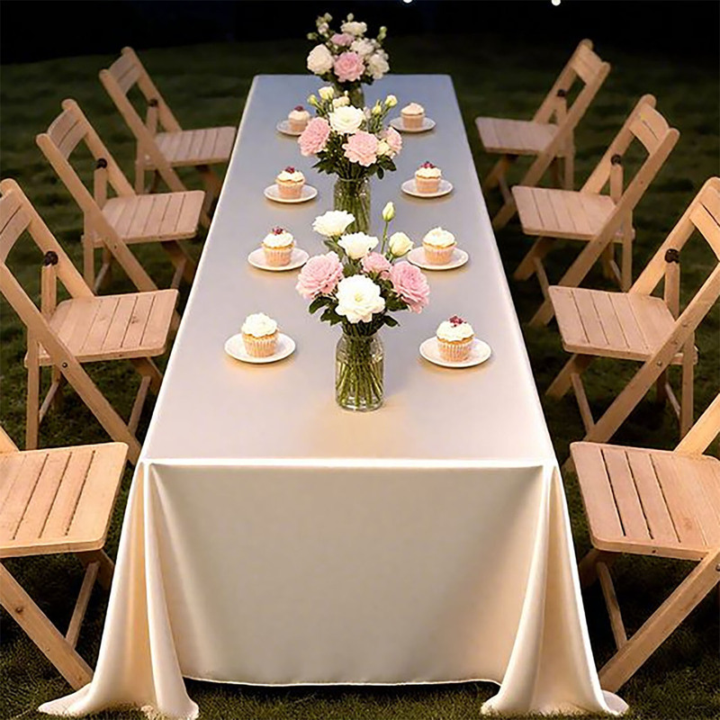 Tablecloth Accessible Luxury High-End 2025 New Rectangular Satin Gold Dessert Tablecloth Engagement Outdoor Tablecloth