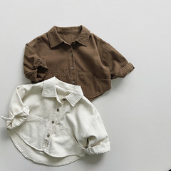 Boys' shirt, Korean style autumn new model girls' spring and autumn versatile casual tops baby small children's shirts outerwear 