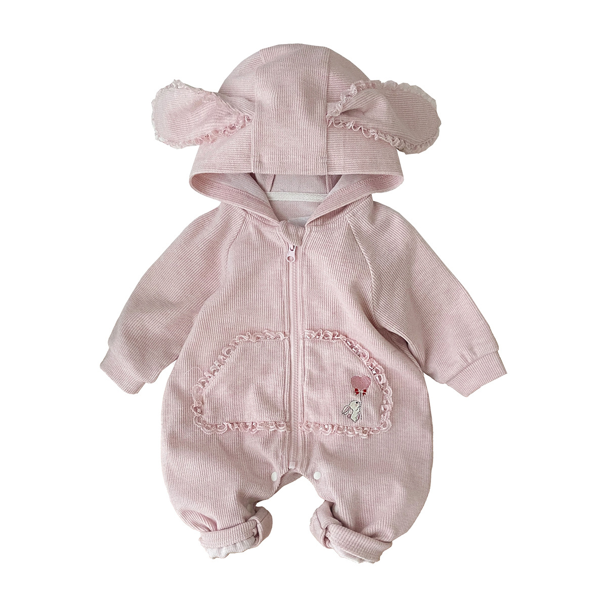 Ropa para niños coreanos, nuevos productos de primavera, orejas de conejo de encaje para bebés, mono de bebé lindo, ropa de escalada