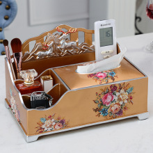 欧式大号纸巾盒家居客厅茶几遥控器收纳高档餐桌多功能美式抽纸盒