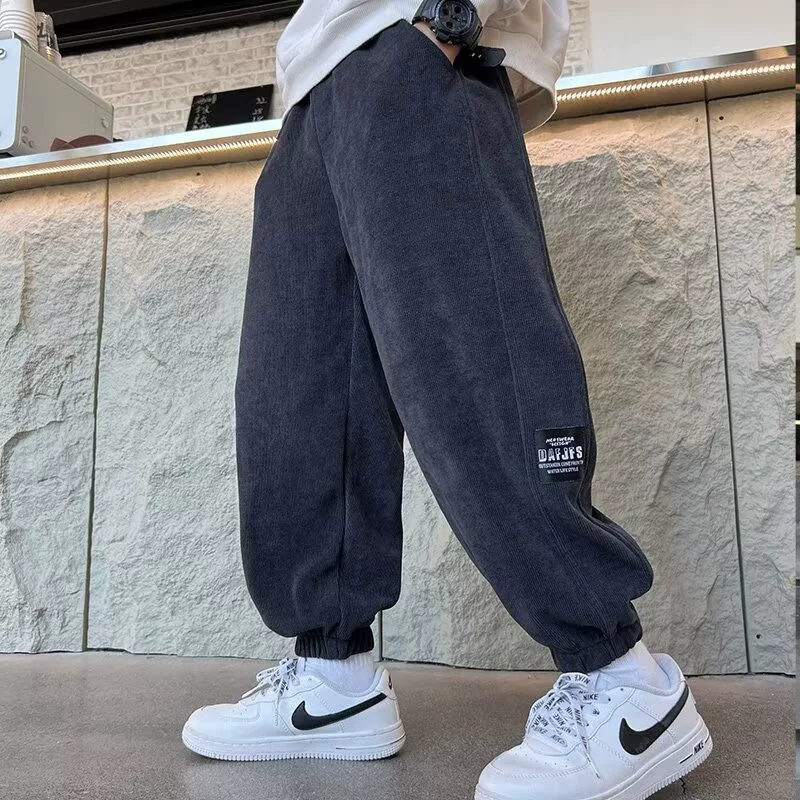 Брюки для мальчиков Весенние и осенние детские осенние и зимние 2024 новые красивые мальчики повседневные брюки вельветовые брюки