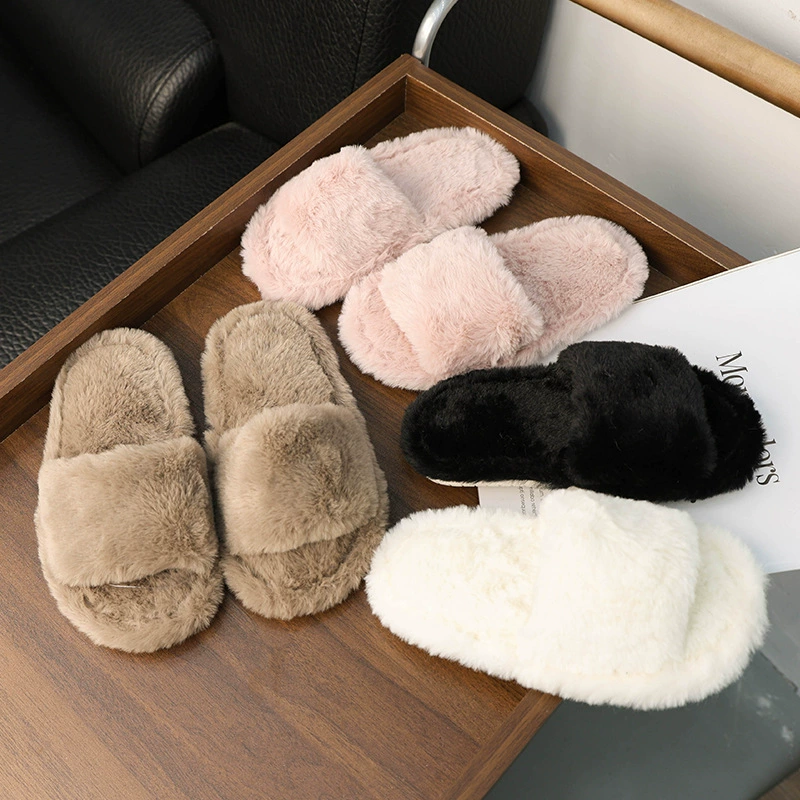 Шерстяная обувь детские хлопчатобумажные тапочки 2024 новый комнатная домашняя детская сплошной цвет хлопчатобумажный тапка теплая девушка минималистская детская обувь