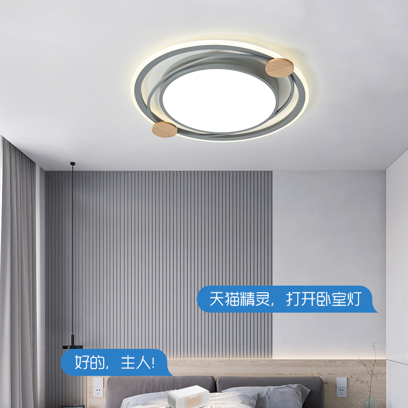 天猫精灵智能控制北欧卧室灯简约个性书房主卧灯温馨家用小户型铁