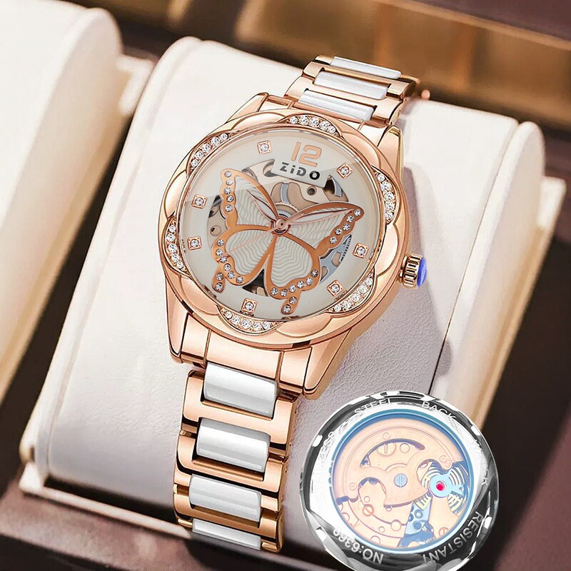 New Internet Celebrity Watch for Girls, Fully Automatic Non-Mechanical Watch, Ceramic Butterfly Temperament, Fashionable Factory Direct Sales Watch