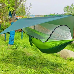Hammock Quick-opening Mosquito Net Anti-mosquito Nylon Spinning Anti-tear Anti-rollover Single Double Camping Travel Camping Breathable