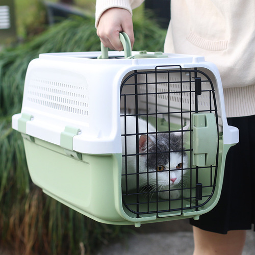 Factory direct sales pet air box pet cage portable travel shipping box cat food dog car air transport box