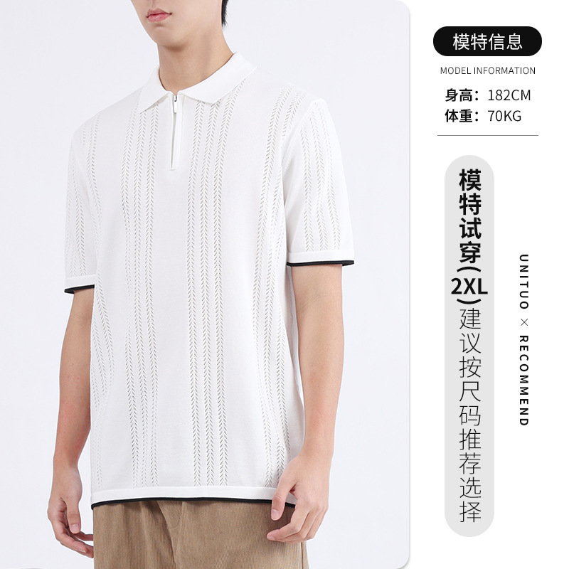 Camiseta de hielo de alta calidad Polo marca de moda de hombre camiseta de manga corta rápida secado transpirable ropa de hombre casual camiseta de punto de verano hombre