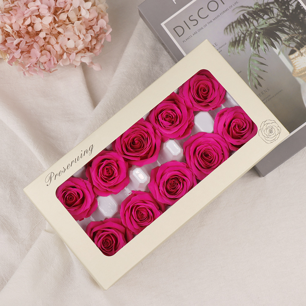 Clase B flor eterna flor rosa ramo de 3-4cm flor real de bricolaje fábrica de Yunnan al por mayor flor de San Valentín flor seca 520