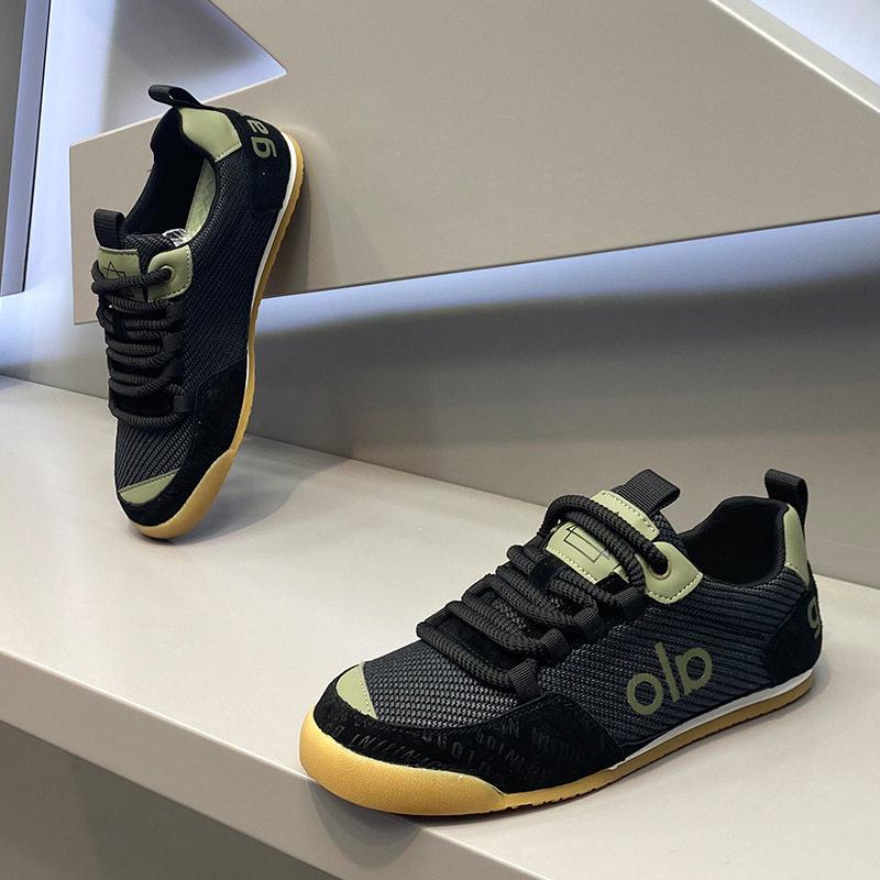 Jj Men's Shoes 2025 Early Autumn New Fashion Versatile Flats Low-Cut Sneakers Mesh Breathable Student Retro Casual Shoes