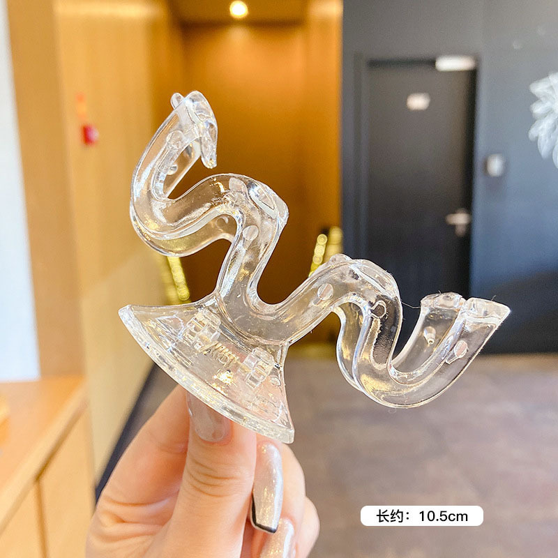 Pinza de pelo blanco femenino verano alto sentido Cabeza trasera updo tiburón clip gran horquilla esmerilado baño horquilla tocado