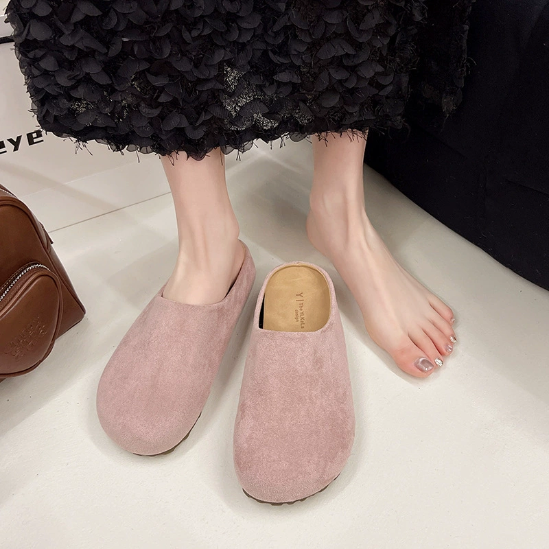 Модные шлёпанцы Birken с толстой подошвой и закрытым носком для женщин, полупляжные шлёпанцы, новая весенняя модель 2025, ленивые туфли