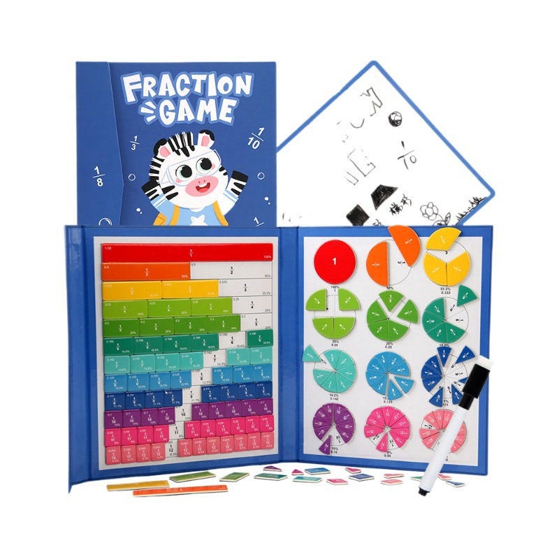 Kindergarten Math Addition and Subtraction Teaching Aids, Number Decomposition, Children's First-Grade Learning Magnetic Fraction Disk Toy, Educational