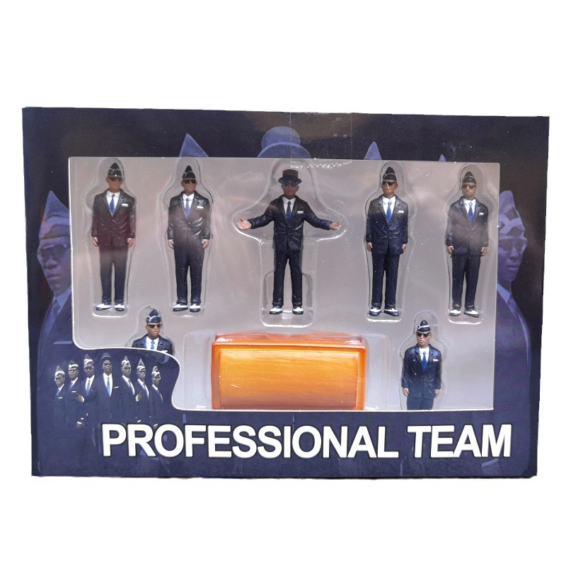 DIY Negro lleva ataúd hecho a mano ganés bailar pallbearers bailar funerales graciosos modelo de seducción