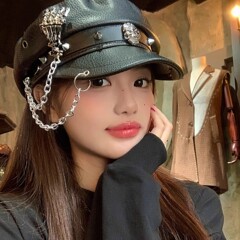 暗黑朋克风铆钉皮质黑色贝雷帽女y2k亚文化辣妹显脸小画家帽子潮