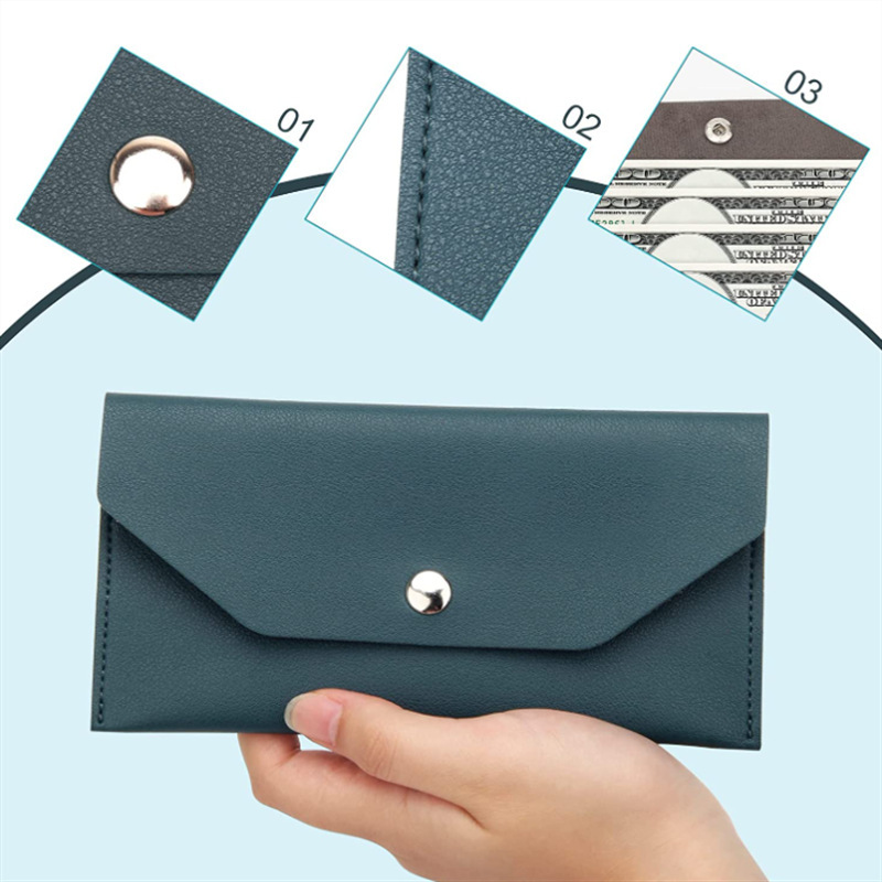 Solid color polyurethane wallet for business cards
