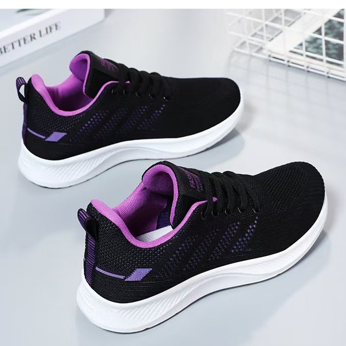 Shoes women 2024 casual soft bottom sneaker breathable comfortable shoes fly woven mesh shoes wholesale generation running shoes women