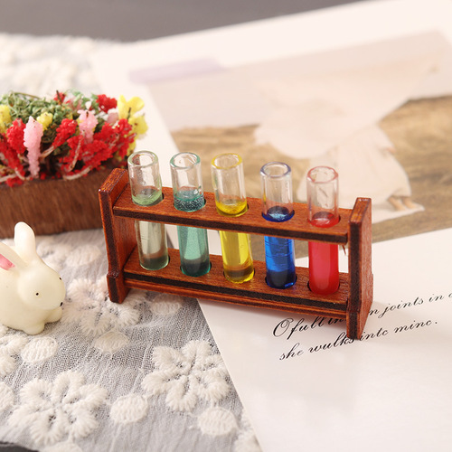 Miniature food toy color test tube 1:12 minutes ob11 dollhouse life scene bjd accessories dollhouse diy