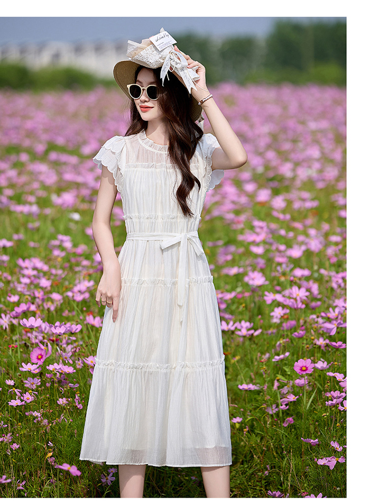 Váy liền suông midi che bụng thời trang hè 2025 dáng rộng khí chất LM6906 — Màu hồng, Màu trắng chi tiết 35