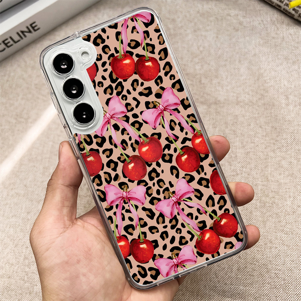 45g Weight Samsung Applicable Brands Phone Cases Classification PC, tpu Material Cherry, Bow Knot Pattern Simple Style, Classic Style Style PC Tpu Cherry Bow Knot Simple Style Classic Style Phone Cases Phone Accessories 9
