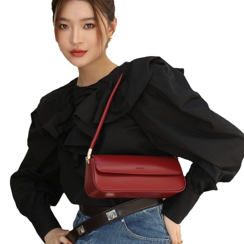 Oushangdian Baguette Bag 2025 New Fashion Niche Design Shoulder Bag Crossbody Handbag Women's Retro Underarm Bag - Thumbnail 5