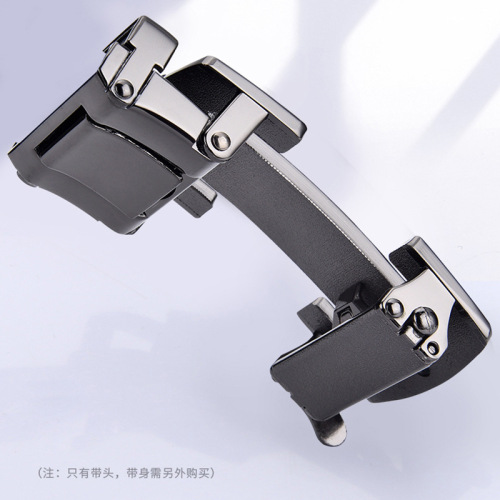 New-style automatic buckle zinc-alloy belt buckle with watch-shaped design, 4.0-inch size, customizable LOGO—wholesale available