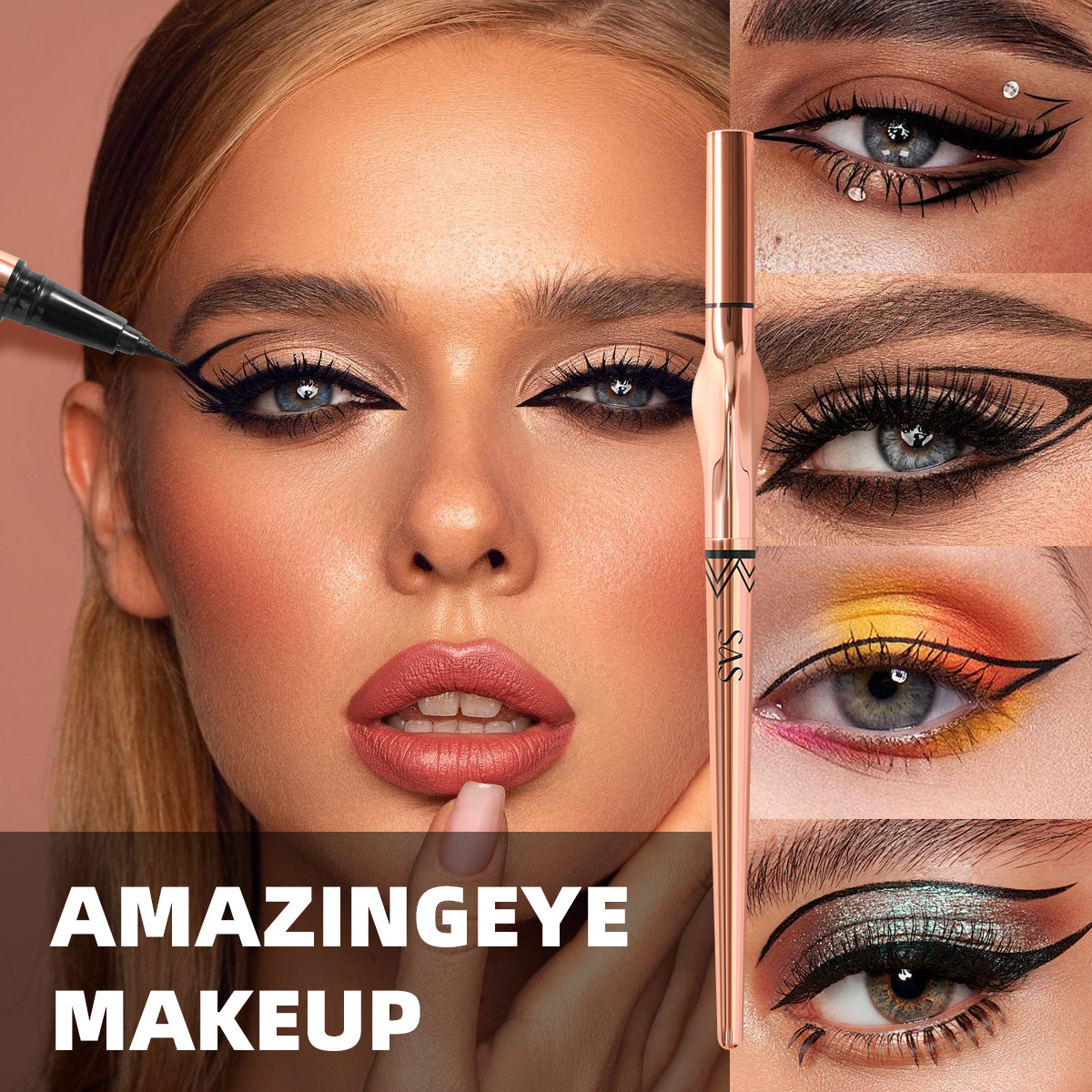 SAS transfronterizo Europa y América venta caliente delineador de ojos impermeable duradero anti-desafío al por mayor SAP020