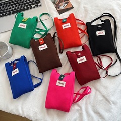 Spring and Summer Dopamine Mini Phone Bag for Women, Fashionable New Ins Simple Shoulder and Crossbody Bag, Solid Color Coin Purse