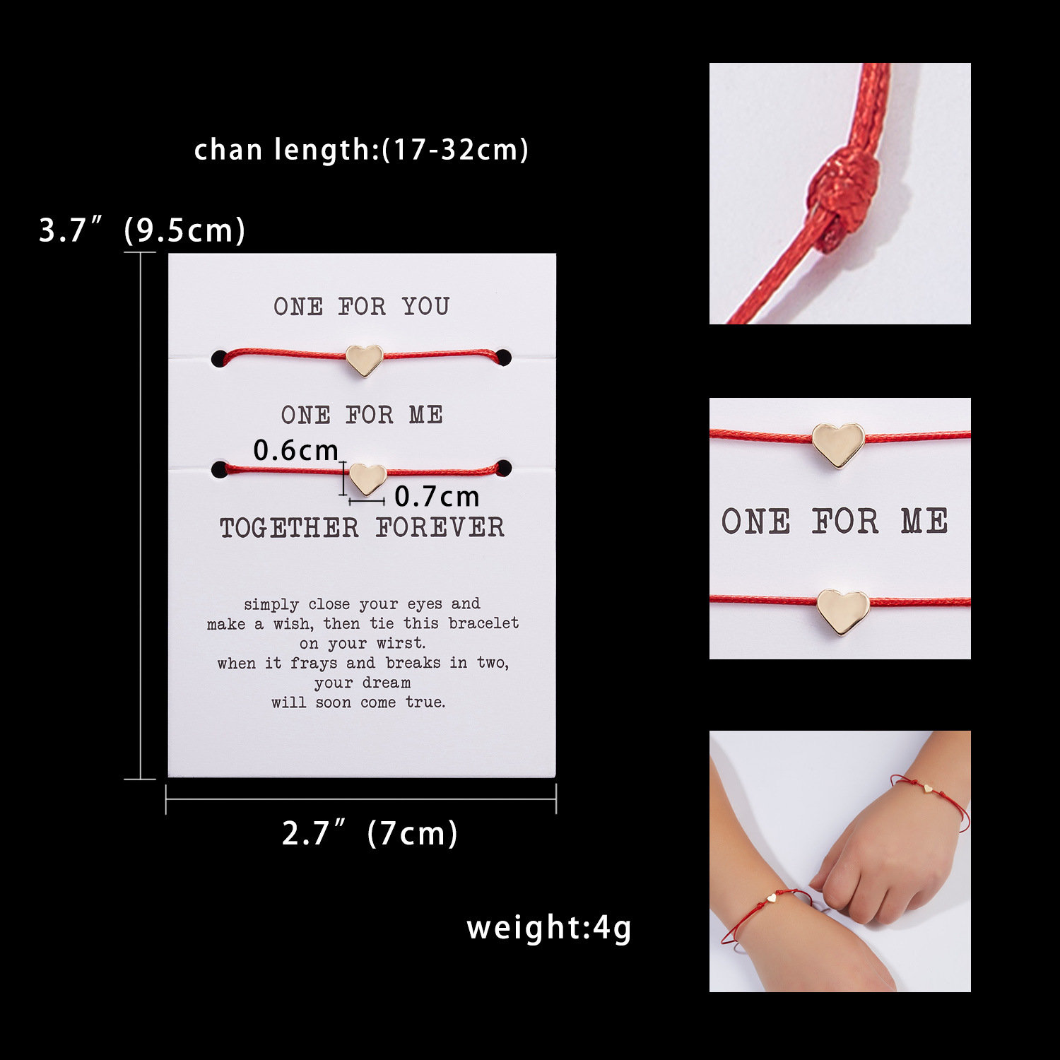 Style Simple Forme De Cœur Alliage Corde La Saint-valentin Unisexe Bracelets display picture 1