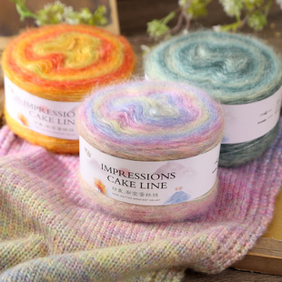 Cake Thread Gradient Section Dyed Baby Thread Medium Thick Soft Wool Ball Sweater Hat Shawl Hand Knitted Scarf Thread