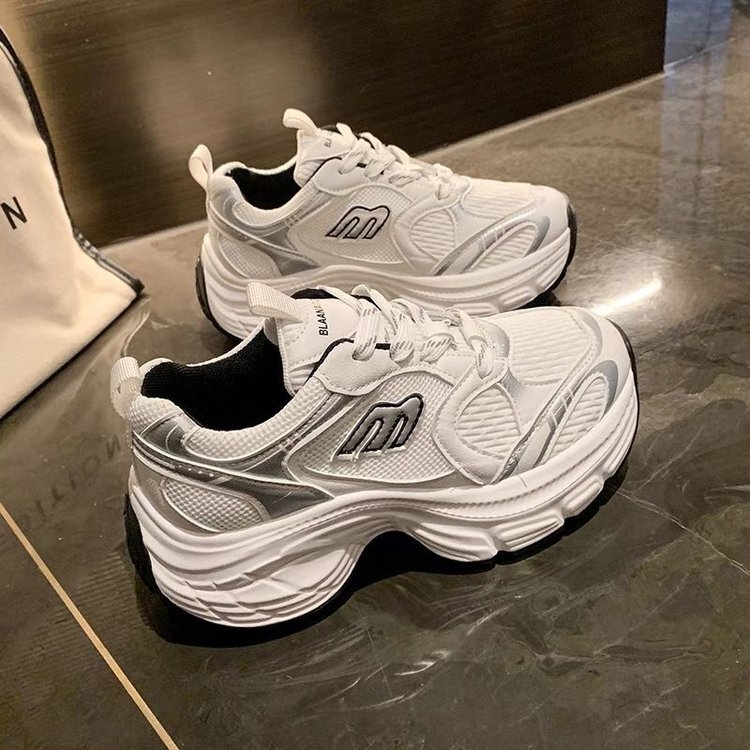 Zhao Lusi's Same Style Petite Street-Style Dad Shoes for Women 2025 Spring New Breathable Thick-Soled Height-Increasing Sports Shoes Wear-Resistant Zhao Lusi's Same Style Petite Street-Style Dad Shoes for Women 2025 Spring New Breathable Thick-Soled Height-Increasing Sports Shoes Wear-Resistant
