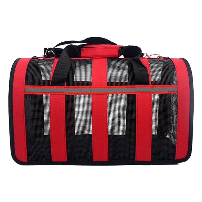 Comercio al por mayor perro gato bolso de cuatro lados de malla transpirable bolsa de mascota jaula portátil plegable mascota comercio exterior