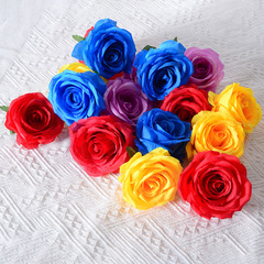 Valentine's Day faux silk rose flower heads with curled edges, corsage-style wedding flower wall accents, and loose floral arrangements—perfect for romantic rose-themed decor.