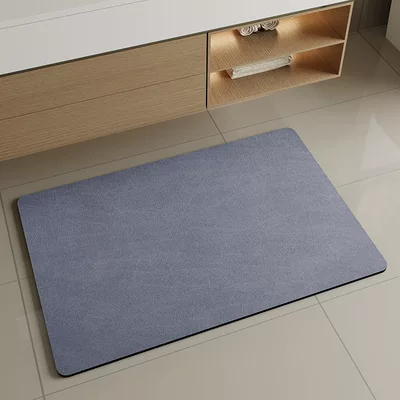 Bathroom Entrance and Toilet, Cool pad - navy-blue-diatom-mud-cushion-u-shaped-55x50cm