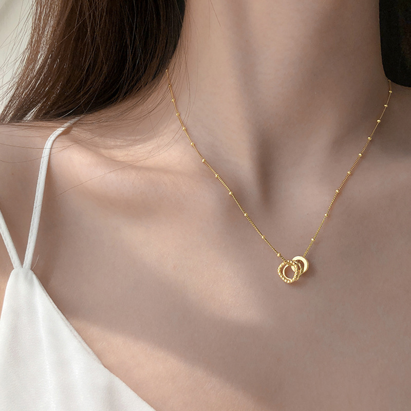 necklace simple clavicle chain fashionable circle copper necklace