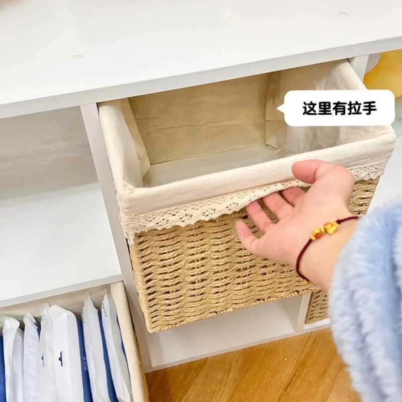 Низкий шкаф в японском стиле, напольный шкаф, книжная полка, ящик для хранения, сетчатый шкаф, тканая корзина для хранения, узкая высокая рамка для хранения, корзина, ящик для хранения