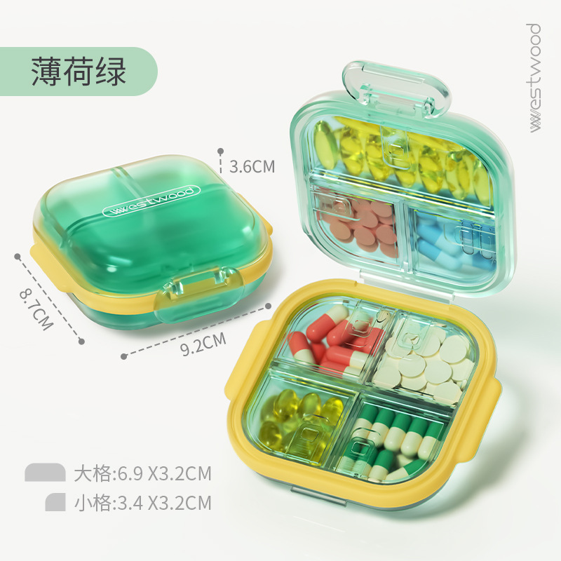 随身药盒一周7格分装便携药盒双层迷你密封装药品收纳|undefined
