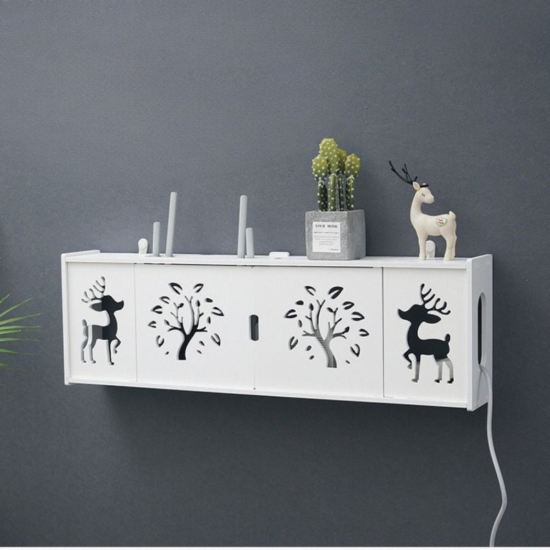 Wireless Router Punch-Free Storage Box Hanging on the Wall Cat Storage Rack Can Be Wall-Mounted to Block the Meter Box Free Shipping