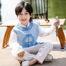 儿童汉服春秋装女童拜年服唐装过年衣服男宝宝周岁礼服中国风唐装