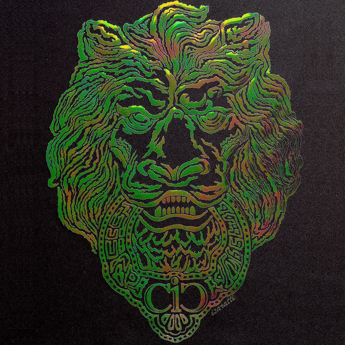 加工狮子头印花布贴烫图 适用衣服鞋包钻加工辅料foil膜切割图形