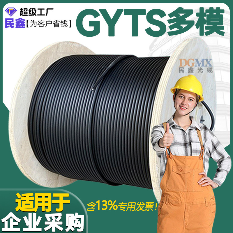 Minxin Telecom-Grade National Standard Multi-Mode Fiber Optic Gyts Outdoor Fiber Optic Cable Armored Fiber Optic Outdoor Fiber Optic Line Multi-Mode Fiber Optic Cable