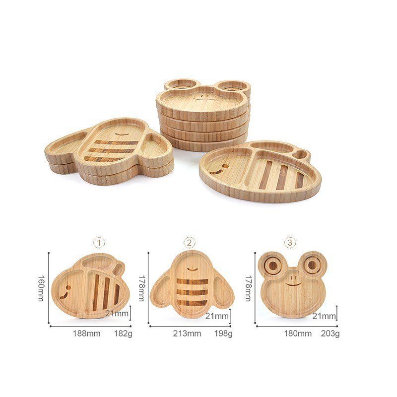 Plato de bambú para niños, platos de alimentos suplementarios para niños, fabricantes de platos de cocina para el hogar al por mayor de platos de bambú para bebés