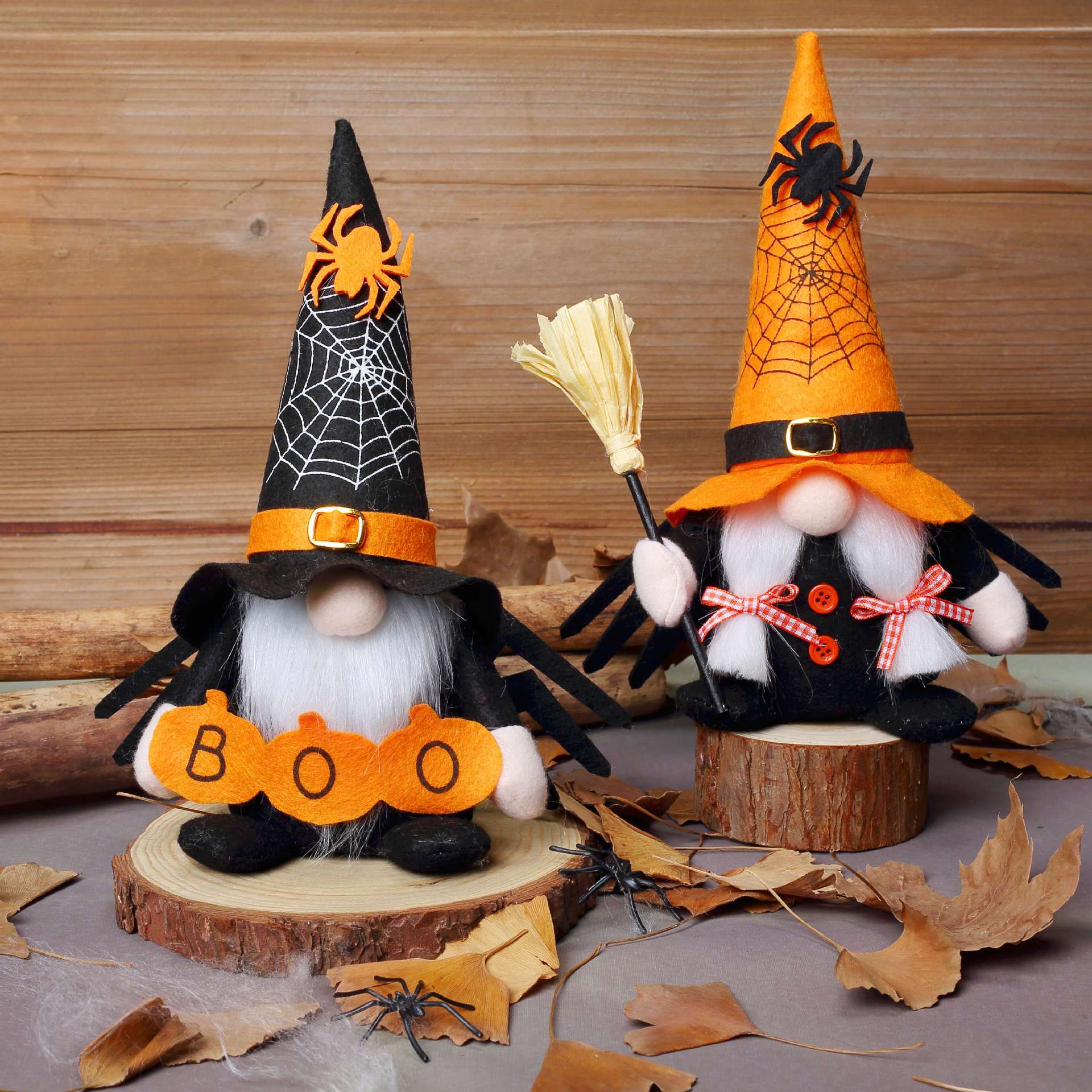 Nuevos productos transfronterizos Halloween Spider Sin Cara Muñeca Gnomo Decoración Adornos Cute Rudolph Goblin Doll al por mayor