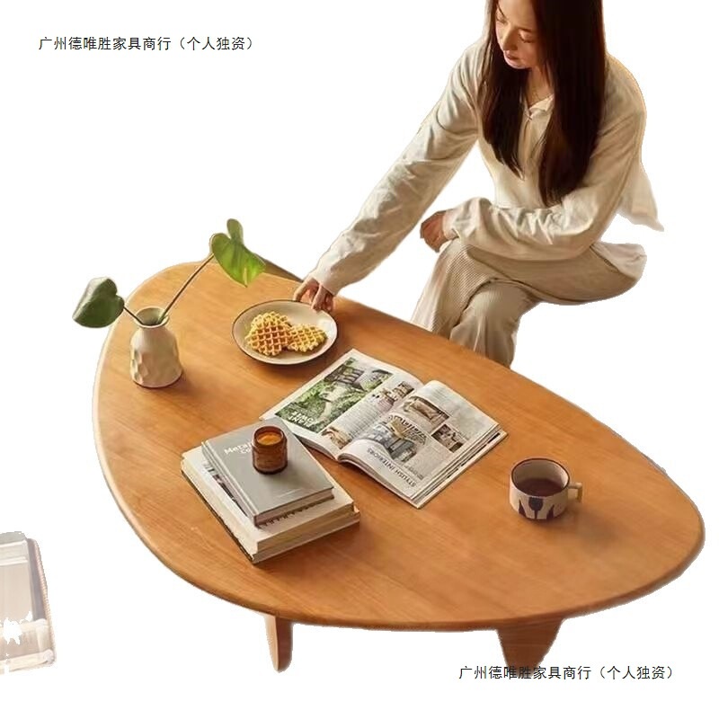 结实耐用加厚简约风三角实木茶几北欧风客厅原木日式茶桌|undefined