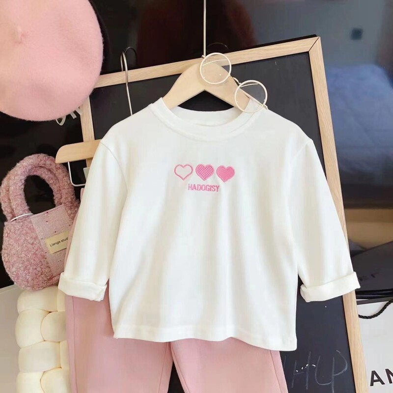 女の子トレーナー春と秋 2025 新しい女の子偽ツーピース服子供服ベビー秋長袖トップス|undefined